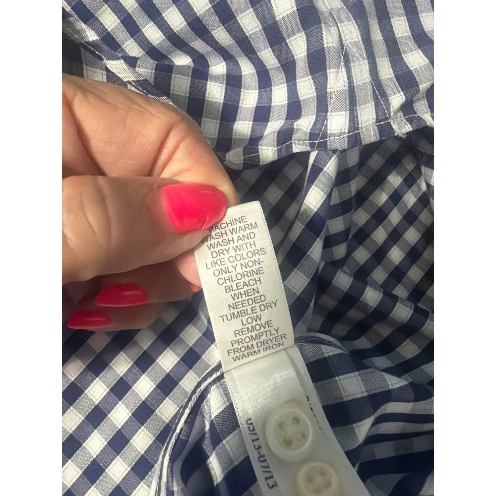Banana Republic Mens Non-Iron Slim Fit Gingham Shirt XL
